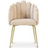 Dining Chair Shell Glam design in Velvet - Golden Legs - Shell image 7