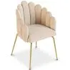 Dining Chair Shell Glam design in Velvet - Golden Legs - Shell image 7