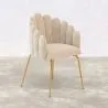 Dining Chair Shell Glam design in Velvet - Golden Legs - Shell image 7