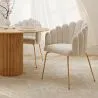 Dining Chair Shell Glam design in Velvet - Golden Legs - Shell image 7
