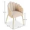 Dining Chair Shell Glam design in Velvet - Golden Legs - Shell image 7
