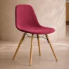 Velvet Dining Chair - Scandinavian Design and Wooden Legs - Skögur image 7