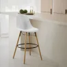 Velvet Bar Stool - Scandinavian Design and Wooden Legs - Skögur image 7