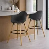 Velvet Bar Stool - Scandinavian Design and Wooden Legs - Nordika image 7