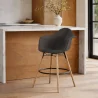 Velvet Bar Stool - Scandinavian Design and Wooden Legs - Nordika image 7