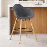 Velvet Bar Stool - Scandinavian Design and Wooden Legs - Nordika image 7