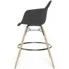 Velvet Bar Stool - Scandinavian Design and Wooden Legs - Nordika image 7