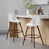 Velvet Bar Stool - Scandinavian Design and Dark Wood Legs - Skögur image 7