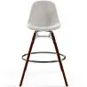 Velvet Bar Stool - Scandinavian Design and Dark Wood Legs - Skögur image 7