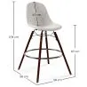 Velvet Bar Stool - Scandinavian Design and Dark Wood Legs - Skögur image 7