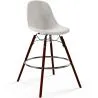 Velvet Bar Stool - Scandinavian Design and Dark Wood Legs - Skögur image 7