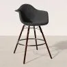 Velvet Bar Stool - Scandinavian Design and Dark Wood Legs - Nordika image 7