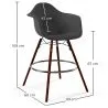 Velvet Bar Stool - Scandinavian Design and Dark Wood Legs - Nordika image 7