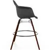 Velvet Bar Stool - Scandinavian Design and Dark Wood Legs - Nordika image 7