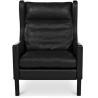Buy Armchair with Armrests - Retro Style - Upholstered in Leather - Michal Black 50102 - in the UK