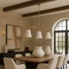 Aged Gold Metal Ceiling Pendant Lamp with 3 Shades - Bubles image 7