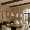 Aged Gold Metal Ceiling Pendant Lamp with 3 Shades - Bubles image 7