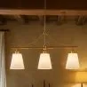 Aged Gold Metal Ceiling Pendant Lamp with 3 Shades - Bubles image 7