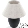 Vintage Table Lamp - Ceramic Base and Fabric Shade - Luno image 7
