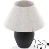Vintage Table Lamp - Ceramic Base and Fabric Shade - Luno image 7