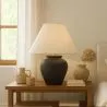 Vintage Table Lamp - Ceramic Base and Fabric Shade - Luno image 7