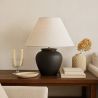 Vintage Table Lamp - Ceramic Base and Fabric Shade - Luno image 7