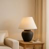 Vintage Table Lamp - Ceramic Base and Fabric Shade - Luno image 7