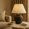 Vintage Table Lamp - Ceramic Base and Fabric Shade - Luno image 7