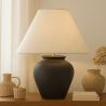Vintage Table Lamp - Ceramic Base and Fabric Shade - Luno image 7