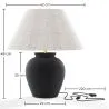 Vintage Table Lamp - Ceramic Base and Fabric Shade - Luno image 7