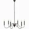 Matte Black Metal Chandelier Style Pendant Lamp – 6 Arms - Lumella image 7