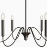 Matte Black Metal Chandelier Style Pendant Lamp – 6 Arms - Lumella image 7