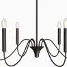 Matte Black Metal Chandelier Style Pendant Lamp – 6 Arms - Lumella image 7