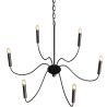 Matte Black Metal Chandelier Style Pendant Lamp – 6 Arms - Lumella image 7