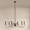 Matte Black Metal Chandelier Style Pendant Lamp – 6 Arms - Lumella image 7