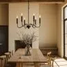 Matte Black Metal Chandelier Style Pendant Lamp – 6 Arms - Lumella image 7