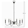 Matte Black Metal Chandelier Style Pendant Lamp – 6 Arms - Lumella image 7