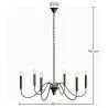 Matte Black Metal Chandelier Style Pendant Lamp – 6 Arms - Lumella image 7
