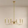 Gold 6-Arm Pendant Lamp – Modern Chandelier Style in Metal - Vintessa image 7
