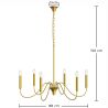 Gold 6-Arm Pendant Lamp – Modern Chandelier Style in Metal - Vintessa image 7