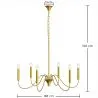 Gold 6-Arm Pendant Lamp – Modern Chandelier Style in Metal - Vintessa image 7