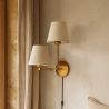 Golden Wall Lamp with Cable and Two Shades - Bretaña image 7