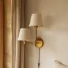 Golden Wall Lamp with Cable and Two Shades - Bretaña image 7