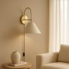 Vintage Gold Wall Lamp with Plug and Switch - Boly image 7