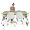Set Table Hairpin (90x150 cm) + 6 Dining Chairs Nordic Skögur  image 7