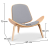 Buy Designer armchair - Scandinavian armchair - Fabric upholstery - Lucy Light grey 99916773 - in the UK