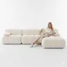 Modular Pouf Upholstered In Bouclé Fabric - Modern Design – Compatible With Bianca Modular Sofa image 7