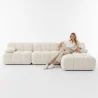 Modular Pouf Upholstered In Bouclé Fabric - Modern Design (93х63) – Compatible With Bianca Modular Sofa image 7