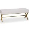 Bench Upholstered In Velvet Fabric With Golden Metal Frame - Vovi image 7