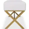 Bench Upholstered In Velvet Fabric With Golden Metal Frame - Vovi image 7